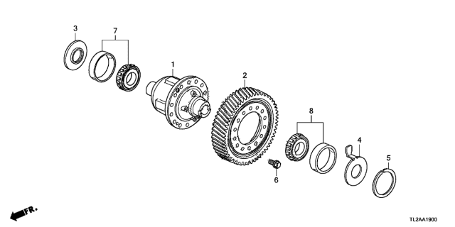 2013 Acura TSX 4 Door TSX V6 KA 5AT AT Differential (V6) Diagram