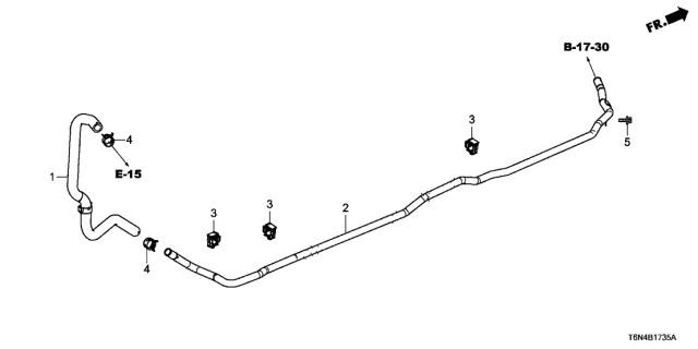 2018 Acura NSX 2 Door FIF KA DCT Rear Water Hose - Water Pipe Diagram