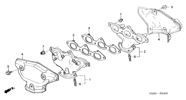 2003 Acura CL Manifold Assembly, Rear Exhaust Diagram for 18010-P8E-A00