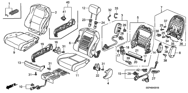 2004 Acura TL Heater, Right Front Seat Cushion Diagram for 81134-SEP-A01