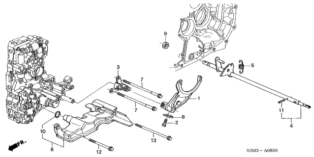 2002 Acura CL 2 Door SPORT KA 5AT Shift Fork Diagram
