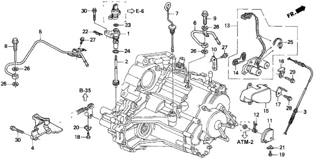 1994 Acura Integra Dipstick (ATF) Diagram for 25610-P4R-A01