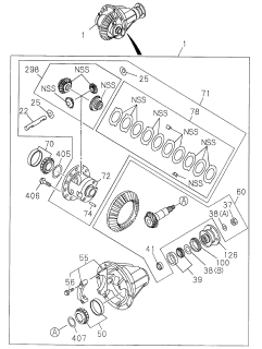 1998 Acura SLX 4 Door 4LS (PREMIUM) KA 4AT Rear Final Drive Diagram