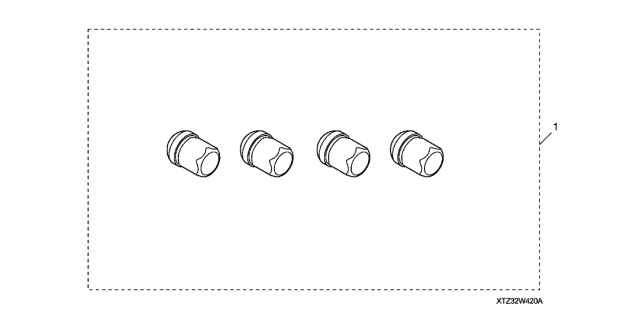 2021 Acura RDX 5 Door LTD (PMC) KA XAT Wheel Lug Nuts Diagram