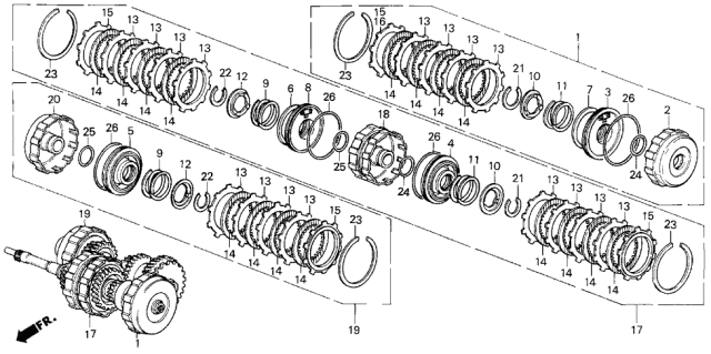 1990 Acura Legend 4 Door L (MOQUETTE) KA 4AT AT Clutch Diagram