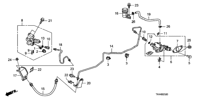 2010 Acura TL Clutch Master Cylinder Diagram