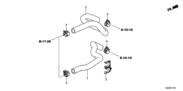 2020 Acura RDX Hose, Water Outlet Diagram for 79725-TJB-A00