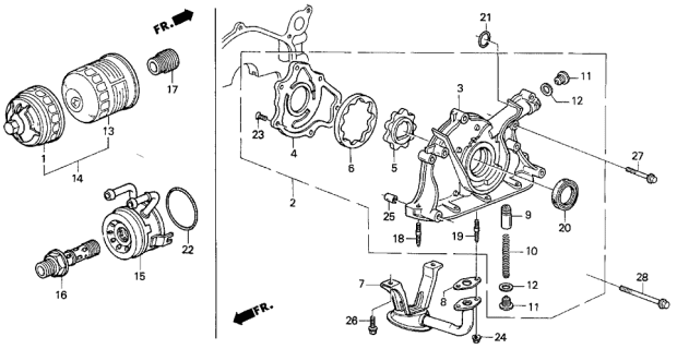 1990 Acura Integra Oil Pump - Oil Strainer Diagram