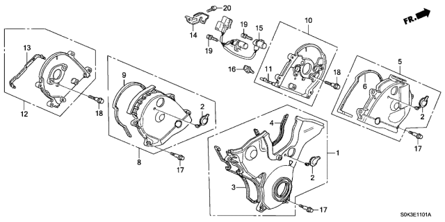 2001 Acura TL Timing Belt Cover Diagram