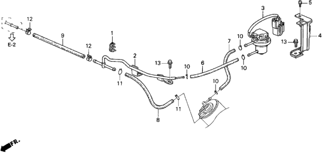1996 Acura TL 4 Door BAS2.5 KA 4AT Purge Flow Switch Diagram