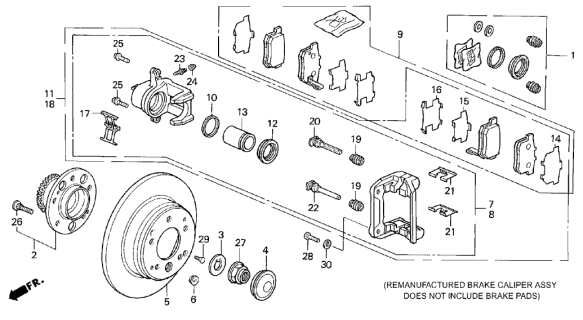 1995 Acura Legend Rear Brake Caliper Diagram