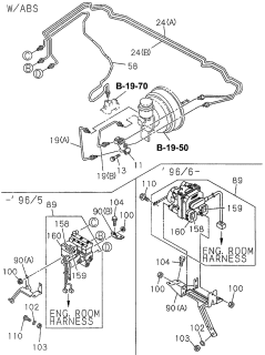1996 Acura SLX 4 Door 4LS (PREMIUM) KA 4AT Master Cylinder Brake Line (Front) Diagram