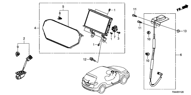 2015 Acura RDX Navigation System - Rear Camera Diagram