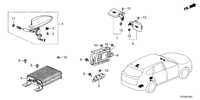 2022 Acura MDX Unit Assembly , Active Noise Control Diagram for 39200-TYA-A21