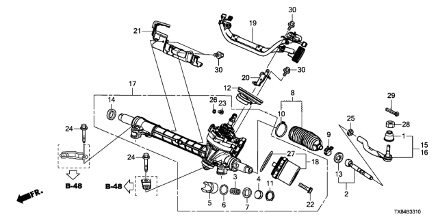 2013 Acura ILX Hybrid P.S. Gear Box Diagram