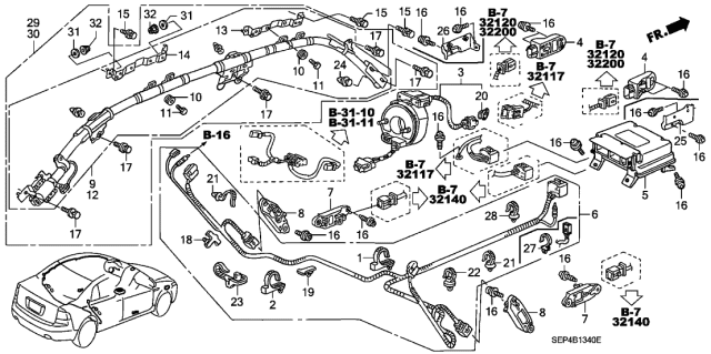 2005 Acura TL Front Crash Sensor Assembly Diagram for 04321-SEP-A91