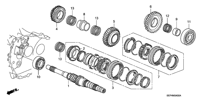 2004 Acura TL MT Mainshaft Diagram