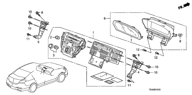 2010 Acura TL Display Assembly, Center (Stanley) Diagram for 39710-TK4-A02