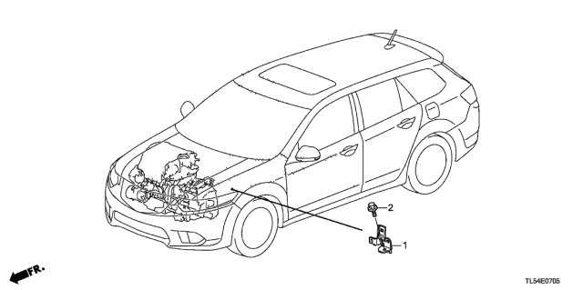2012 Acura TSX Engine Wire Harness Stay Diagram