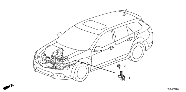 2011 Acura TSX 5 Door TSXTEC KA 5AT Engine Wire Harness Stay Diagram