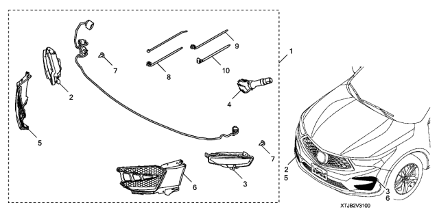 2021 Acura RDX Foglights Diagram