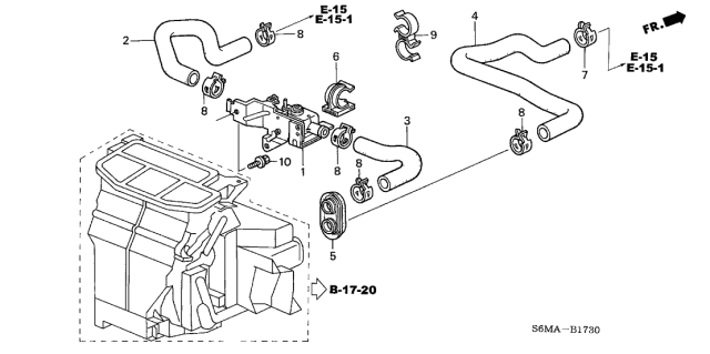 2006 Acura RSX 3 Door BASE KA 5MT Water Valve Diagram