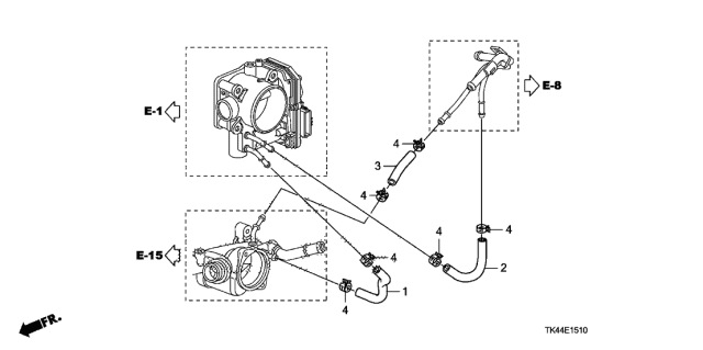 2010 Acura TL 4 Door TECH (AWD) KA 6MT Water Hose Diagram