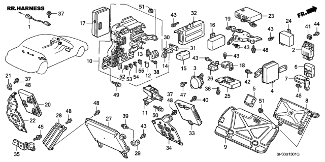 1993 Acura Legend 4 Door STD KA 5MT Control Unit Diagram 2