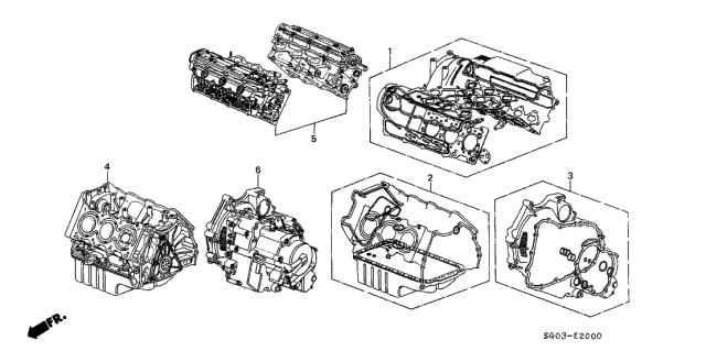 1987 Acura Legend 2 Door STD KA 5MT Gasket Kit - Engine Assy. - Transmission Assy. Diagram
