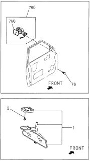 1997 Acura SLX Driver Side Door Mirror Assembly (Exterior Chrome Package) Diagram for 8-97136-191-1