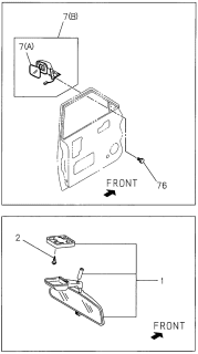 1996 Acura SLX Driver Side Door Mirror Assembly Diagram for 8-97135-827-1