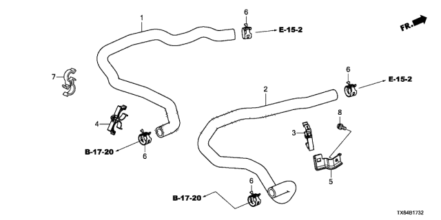 2017 Acura ILX Water Hose (2.4L) Diagram