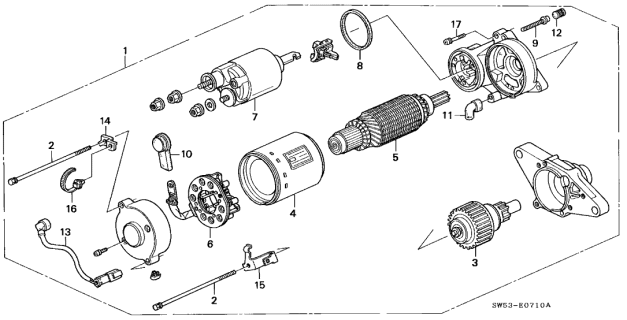 1997 Acura TL Starter Motor (MITSUBA) Diagram