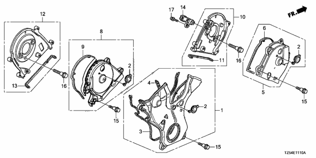 2017 Acura MDX 5 Door BASE (E.LIBERTY) KA 9AT Timing Belt Cover Diagram