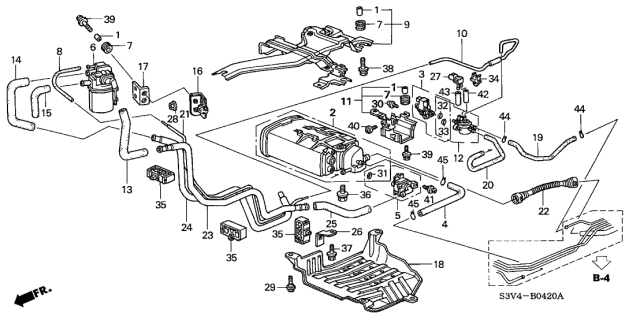 2001 Acura MDX Tube, Drain Filter Diagram for 17374-S3V-A00