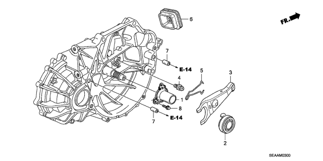 2008 Acura TSX Bearing, Clutch Release Diagram for 22810-57A-006