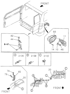 1999 Acura SLX Tailgate Components - Fuel Lid Diagram