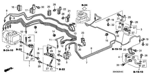 2002 Acura TL Proportioning Valve Assembly Diagram for 46210-S04-822