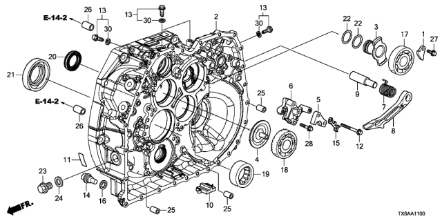 2018 Acura ILX AT Torque Converter Case Diagram