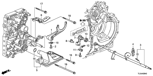 2012 Acura TSX Spring, Detent Lever Diagram for 24634-PRP-060