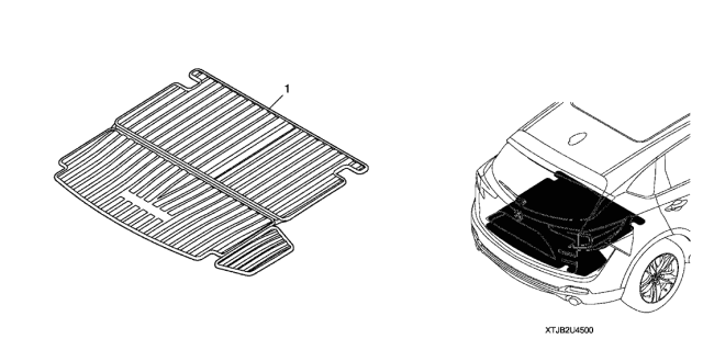 2021 Acura RDX 5 Door BASE KA XAT Cargo Tray (Folding) Diagram