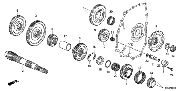 2013 Acura ILX Gear, Countershaft Low Diagram for 23421-RZH-000