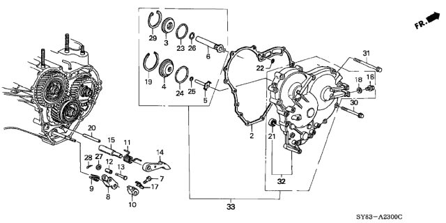 1998 Acura CL Cover Assembly, Passenger Side Diagram for 21230-P6V-000