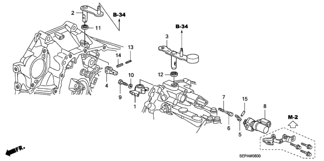 2008 Acura TL MT Shift Arm Diagram