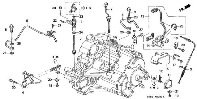 1997 Acura Integra AT Speedometer Gear Diagram