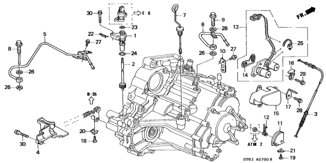 1999 Acura Integra 4 Door GS (LEATHER) KA 4AT AT Speedometer Gear Diagram
