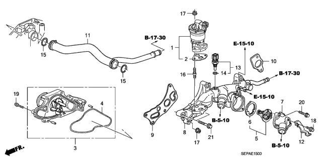 2008 Acura TL 4 Door BASE (NAVIGATION) KA 5AT Water Pump Diagram
