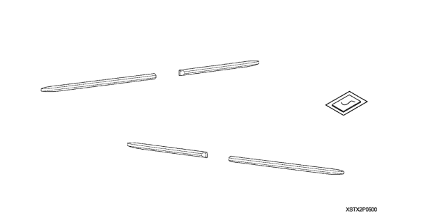 2011 Acura MDX Body Side Moldings Nh-731P Diagram for 08P05-STX-2D1