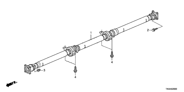 2013 Acura TL 4 Door TECH (SHAWD) KA 6MT Propeller Shaft Diagram
