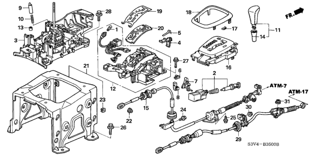 2003 Acura MDX Console Escutcheon (Chamois Gray No. 3) Diagram for 54710-S3V-A82ZA